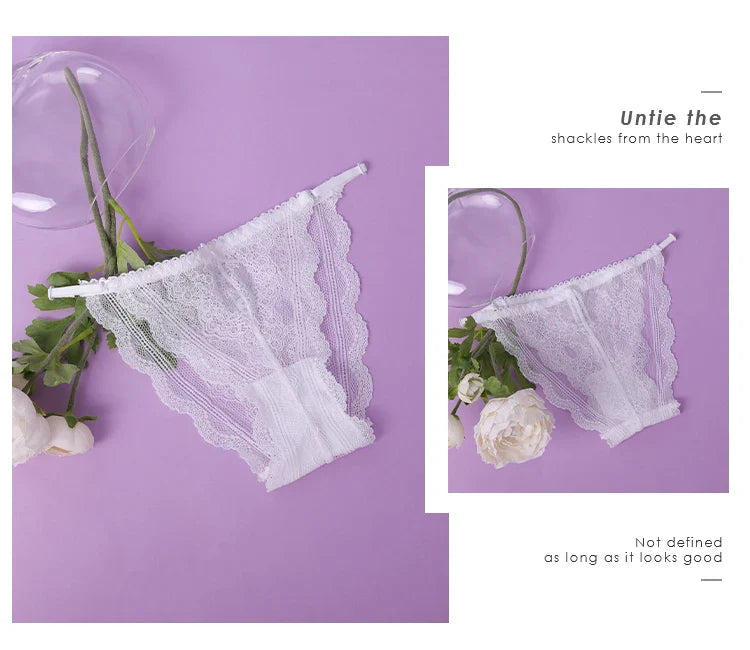 Lace Thin Sexy Girls Panties Women Briefs Thong Hollow Out G String Seamless Underwear Transparent Female Low Waist Lingerie
