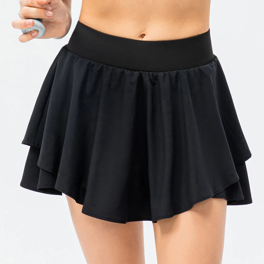 Summer Golf Skirt Women High Waist Running Outdoors Tennis Sport Skirt Pockets Fitness Gym Casual Shorts Athletic Workout Skirts