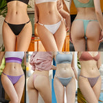 5PCS Women Cotton Panties Sexy Adjustable Waist G-String Women's Underwear T-Back Lingerie Femme Underpants Briefs Thong Female