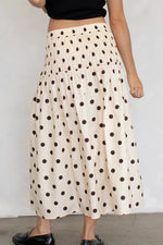 Women Polka Dot Elastic Waist A-Line Long Skirt High Waist Chiffon Skirt Fashion Y2K Streetwear Elegant Maxi Mesh Bottoms