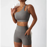 Comfortable Skin Friendly Summer High Waist Yoga Shorts Gym Hip Lift Pants Pocket Breathable Running Cycling Sports Shorts Women