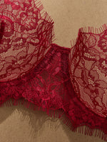 Ladies' Basic Style Thin Lace Bra And Panty Set Seamless Single Layer Eyelet Underwear Comfortable Intimate Apparel
