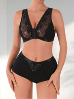 2pcs/Set Sexy Women Underwear Elegant Sexy Lingerie Sets No Pad 3/4 Cup Brassiere Breathable Women's Panties and Bras Outfits