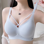 Traceless Half-Fixed Cup Women Underwear Thin Jelly Soft Support Anti Drop Adjustable No Steel Ring Super Soft Solid Color Bras