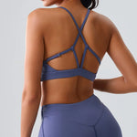 Beautiful Back Cross Back Women Bra Fitness Bra Tights Yoga Vest High Strength Shockproof Gym Sports Top Push Up With Chest Pad