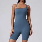 Women's Short Tracksuit One-Piece Sportswear Gym Workout Clothes Fitness Jumpsuit Stretch Bodysuit Yoga Suit Sports Playsuit