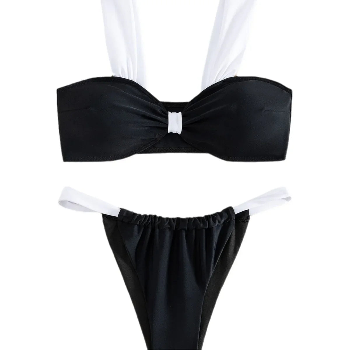 2026 Solid Thong Brazilian Bikinis Swimwear Women SwimsuitBlack White Bikini Set Bathing Suit Female Summer Beach Wear Biquini