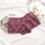 3Pcs Women Lace Boyshort Panties Low-Rise Sexy Underwear Trendy Floral Underpants Female Sexy Boyshort Panties Ladies Lingerie