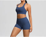 2PCS Yoga Set Gym Clothes Sportswear Women Tracksuit Fitness Tracksuit Workout Suit Sports Bra Gym High Waist Push Up Shorts