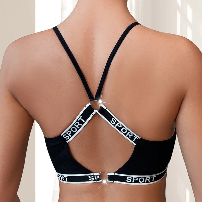 1pcs New Style Letter Decor Women's Bras Wire-Free Padless Women Underwear Breathable Sexy Lingerie Yoga Sport Women's Bras