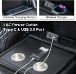 TODRANI Power Reclining Sofa 0 Gravity w/ Wireless Charger,LED Floor Lights,Reading Light, Drop-down Table USB/Type-C Port(070)