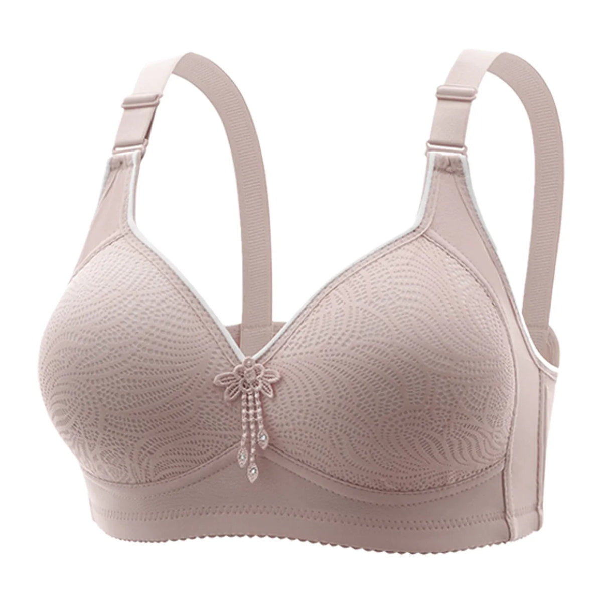 6 Pieces Color Women' Sexy Lace No Wire Bras Plus Size Adjustable Shoulders Strap T-Shirt Bra For Cup A B C D