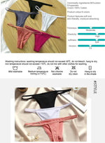 New 4PCS/Set Cotton Bikini Panties Women Sexy Solid Color Low Waist Thongs Female Breathable G-String Underwear Comfort Lingerie