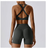 Crossed Shoulder Strap Yoga Bra Chest Pad Running Sports Bra Gym Top Women Stretch Pull Up Underwear Women Vest Fitness Tank Top