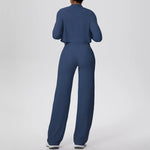 Yoga Set 3PCS Women Workout Sets Sportswear Gym Clothing Fitness zipper Long Sleeve High Waist Leggings Sports Suits Yoga Suit