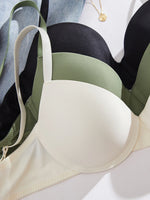 3-Pack of Fashionable Women's Underwear Set Everyday Simple Basic Underwire Bras Supportive and Comfortable Unpadded Women's Bra