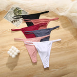 Women's Cotton Thong Sexy Thongs Women's Panties Set Solid Seamless Low Waist Underwear Female Underpants Intimates Lingerie