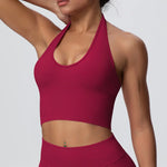 Gym Tops Women Halter Top Gym Vest Woman Sexy Backless Push Up Sport Bras Running Vest Workout Tops Activewear Yoga Fitness Vest