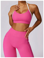 Gym Sport Bra Halter Sports Bra Anti-sweat Breathable Yoga Bra Shockproof Crop Top Fitness Top Push Up Workout Top Women