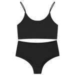 2pcs/pack Seamless Women Underwear Set Wireless Panties and Bra Sexy Briefs Tank Crop Top Brassiere Black Sexy Lingerie Sets
