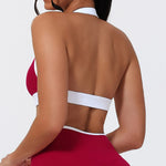 Women Halter Sports Bra Push Up Strappy Sexy Open Back Gym Crop Top Padded Women's Underwear Fitness Workout Yoga Tank Tops