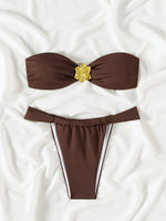 ZTVitality Solid Bikini Strapless Swimwear Women's Swimsuit 2025 New Sexy Biquini Bikini Set Low Waist Summer Bathing Suit