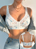 Lace-spliced Floral Women's Non-lined, Underwire-free Bra Comfortable Front-clasp Push-up Women's Underwear Top test