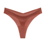Ice Silk Women Panties G String Sexy Thong Seamless Underwear T Back Candy Color Briefs Girls Low Waist Lingerie Plus Size S-XL