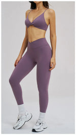 2PCS Yoga Suit Sports Set Women Fitness Quick-Drying Gym Tracksuit Running Nude Feeling Workout Outfit Sport Bra Leggings Suit