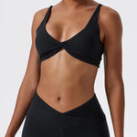 Hearuisavy Summer Sports Bra Shockproof Push Up Gym Top Women Quick-Dry Yoga Clothes Pleated Design Brassiere Workout Crop Top