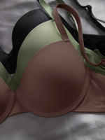 3-Pack of Fashionable Women's Underwear Set Everyday Simple Basic Underwire Bras Supportive and Comfortable Unpadded Women's Bra