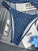 Sexy Coffee Polka Dot Print Bikini Set 2026 Women Pleate Push Up Bra Hollow Out Thong Swimsuit Summer Pool Bathing Suit Swimwear