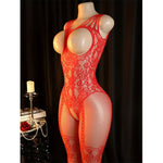 Transparent Fishnet Lingerie Women Crotchless Bodysuits Sexy Open Crotch Pantyhose Teddy Jumpsuits Erotic Full Body Stockings