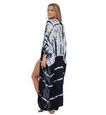 Beach Cover Ups for Swimwear Women Black Tie Dye Kimono Swimsuit Cape Summer Dress 2022 Beachwear Outfits Sales