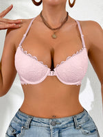1Pcs Lace Butterfly Women's Sexy Bras French Front Closure Push up Bra Non-Padded Comfortable Versatile Back Design Top