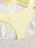 Sexy yellow bikini set 2026 women tie strap push up underwire high wiast swimsuit summer bathing suit two piece swimwear biquini