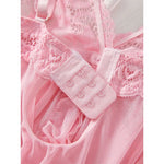 2025 Lace Sleeping Robe Nightgown Set Hot Erotic Pajamas With Summer Sleeveless Halter Dress Sexy Sleepwear For Plus Size Woman