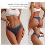 3Pcs/Set Women Sexy Lace Panties Lingerie Floral Sexy Low Waist Deep Color Thongs Ladies Underwear Fashion Soft Underpants S-XL
