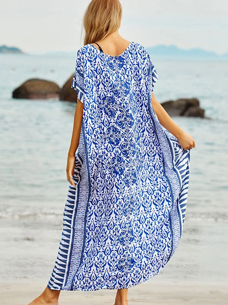 Beach Cover Up Pareo Kaftan Bikini Cover Up Robe De Plage Vestidos Playa Swimsuit Cover Up Bathing Suit Women Maxi Dress