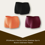 3PCS/SET Women Panties Cotton Seamless Sports Boxers Underwear Female Solid Color Briefs Cozy Lingerie Intimate Underpants XS-XL