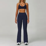Hearuisavy Women's Running Comfort 2Pcs Sports Pants Set High Waist Push Up Workour Sportswear Casual Cycling Jogging Yoga Bras