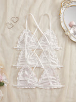 3Pcs/Set Wireless Women's Underwear Set Crisscross Back Unlined Bralette Light & Thin Japan style Lingerie Set XS-L
