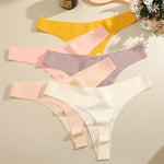 10PCS/Set Seamless Ice Silk Panties Women V-Waist Underwear Sexy Sports Briefs Panties Female Soft Ultra-thin Lingerie G-string