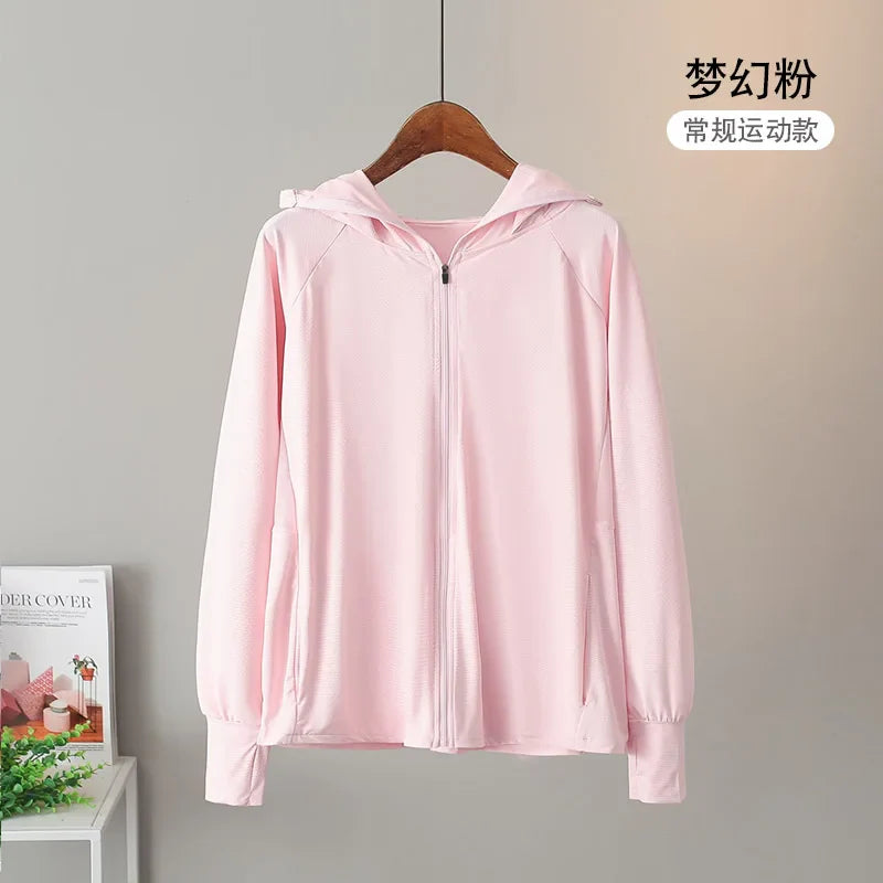 UV Protection Hooded Windbreaker Ice Silk Sun UPF 50+ UV Protection Jacket Big Brim Thin Ice Silk Sun Protection Jackets 4XL 5XL