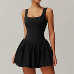 New Yoga Set Fake Two-piece Sports Dress Women's Anti Glare Yoga Jumpsuit Outdoor Running Fitness Tennis Skirt Workout Rompers