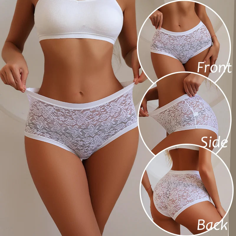 New Women Sexy Panties Hollow Out Lace Floral Ladies Briefs Low Waist Solid Comfortable Hot Sale Female Underpants S-XXL