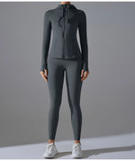 New Yoga Set 2PCS Sports Outfits Women Clothes Fitness Tracksuit Gym Legging Workout Long Sleeved Female Yoga Suit Sportswear