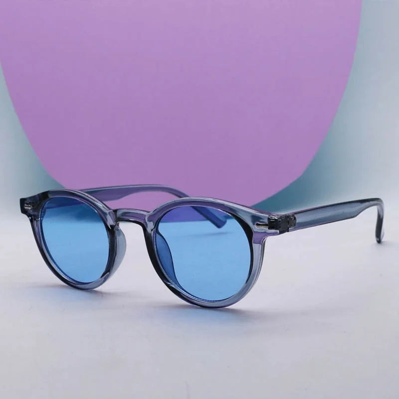 Vintage Rice Nail Round Sunglasses Men Women Brand Hawksbill Blue Shades Eyewear Female Brand Design Sun Glasses Men oculos