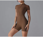 Yoga suit women jumpsuit One-Piece Suit short sleeved shorts Gym Push Up Workout Clothes Fitness Bodysuit Sportswear Tracksuit