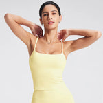 NCLAGEN GYM Tank Top With Built In Bra women's Yoga clothingrunning Square Neck fitness vest beautiful back sports Workout